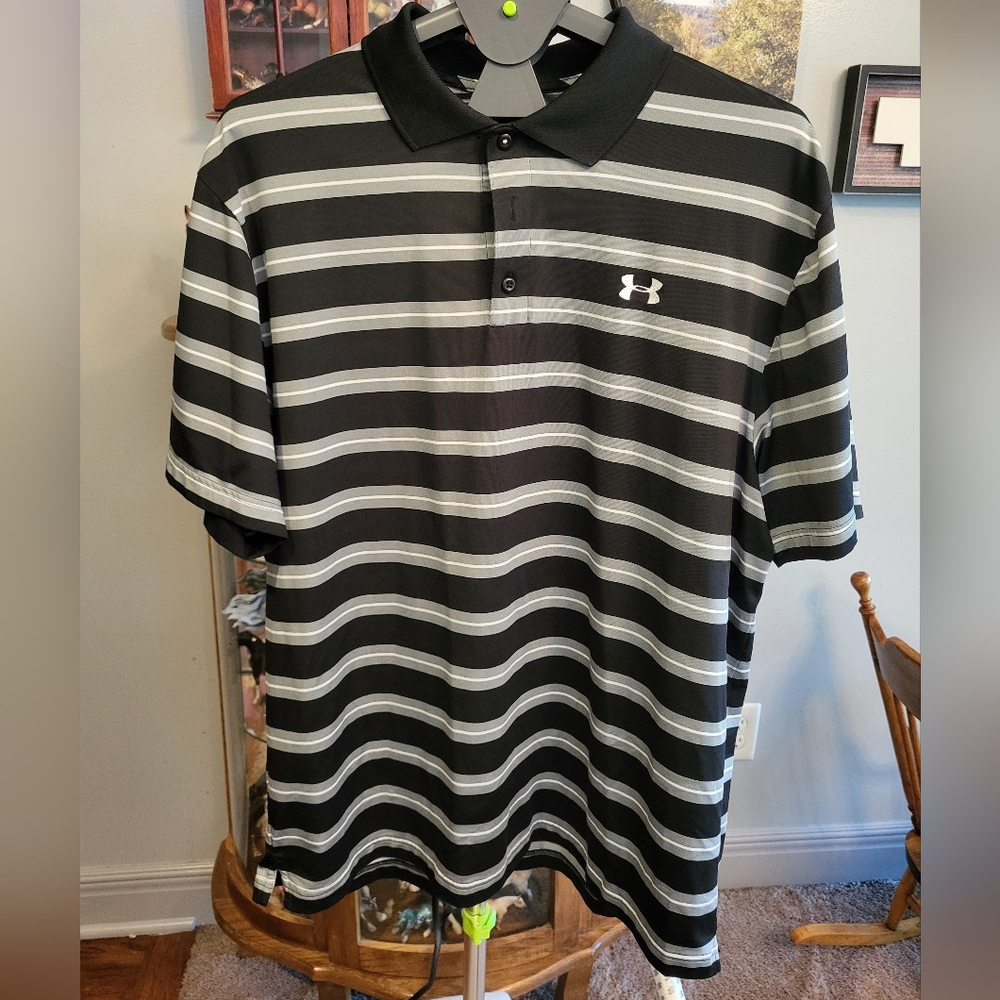 Under Armour Black Stripe 2XL Men's Polo